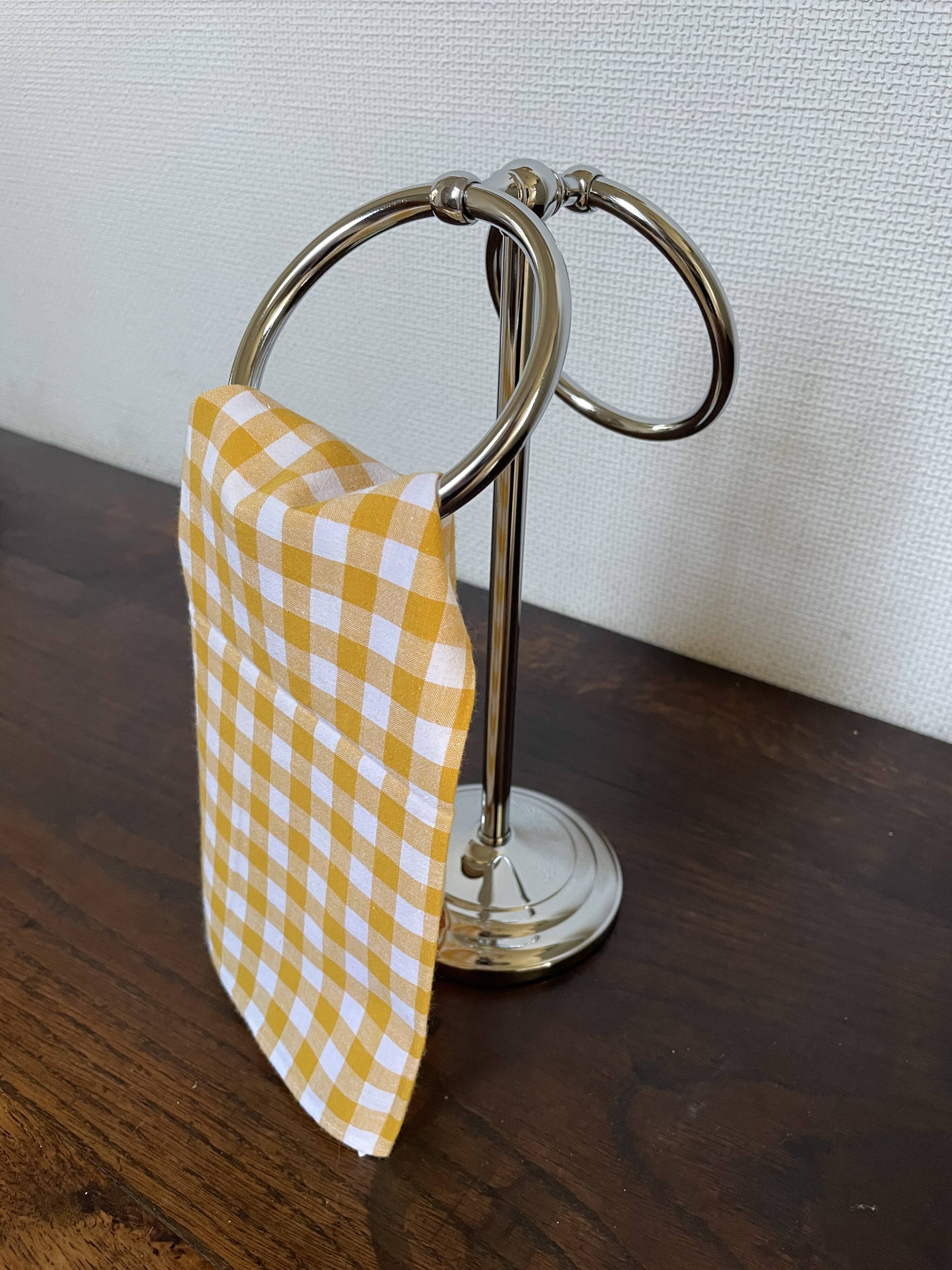 Chrome countertop towel rack