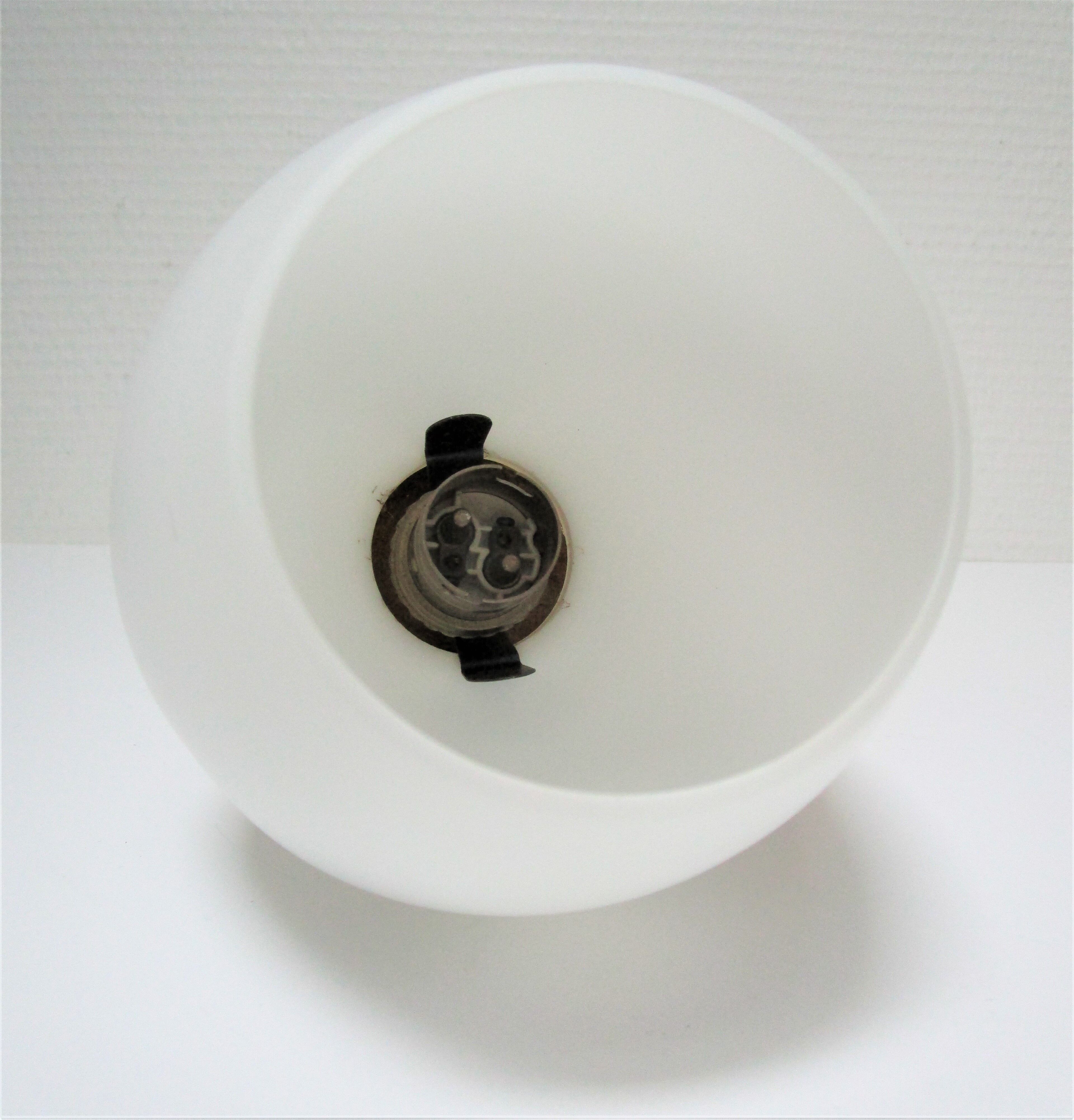 Hand sconce golden metal patinated opaline vintage