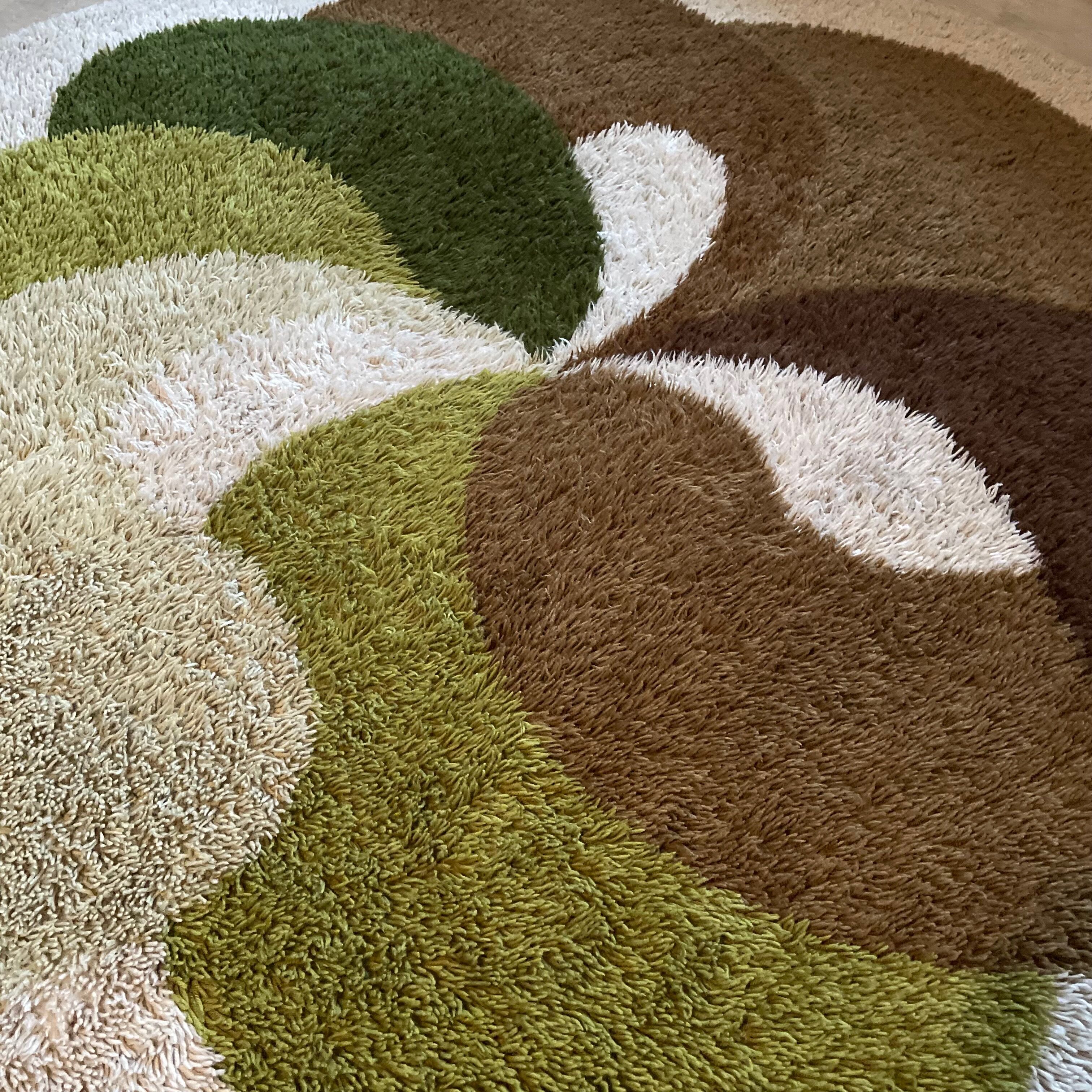 Xl psychedelic high pile rya rug desso netherlands, 1970s