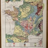 Old geological France map from 1921