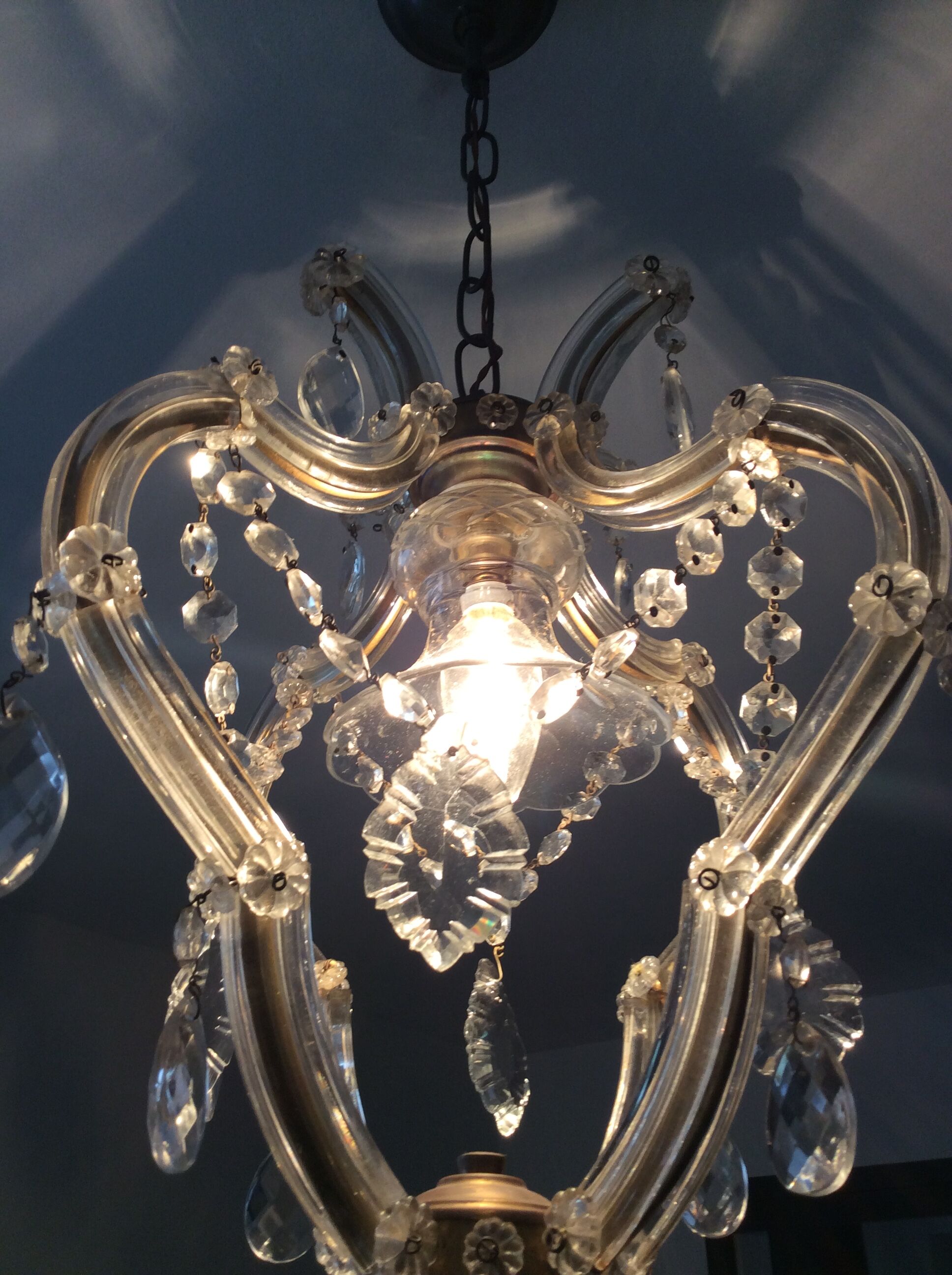 Lustre à cage en cristal