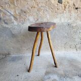 Tabouret bois brutaliste chêne