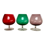 3 verres à dégustation couleurs vintage