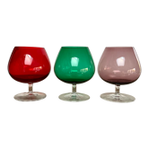 3 verres à dégustation couleurs vintage