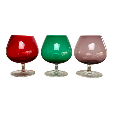 3 verres à dégustation couleurs vintage