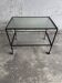 Herbert Hirche black metal side table with chrome tubular frame and laminated top, Bauhaus 1950s