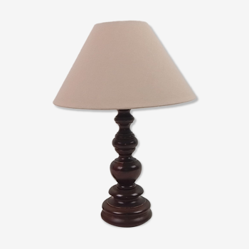 Rustic foot lamp and grey lampshade