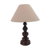 Rustic foot lamp and grey lampshade