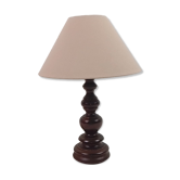 Rustic foot lamp and grey lampshade