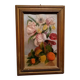 Tableau De La Fin Du 19ème Siècle, Signé, Fleurs, Citrons, Oranges. 67x43