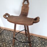 2 vintage brutalist bar stools design Marbella 1970s Spain