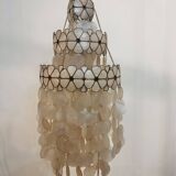 Vintage mother-of-pearl chandelier, floral design, 1960s