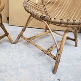 Series of rattan armchairs from the 70s