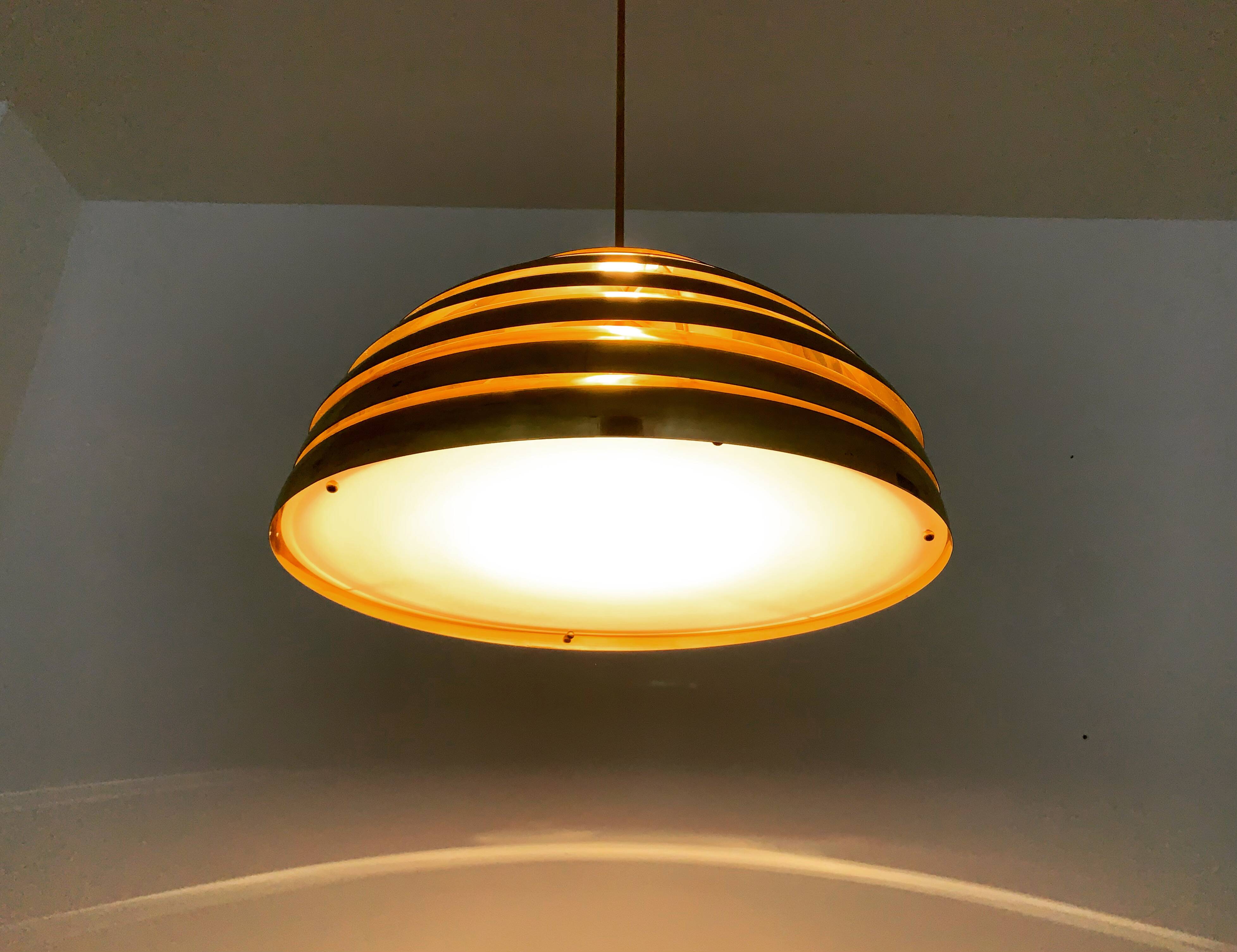 Brass Dome Pendant Lamp by Vereinigte Werkstätten