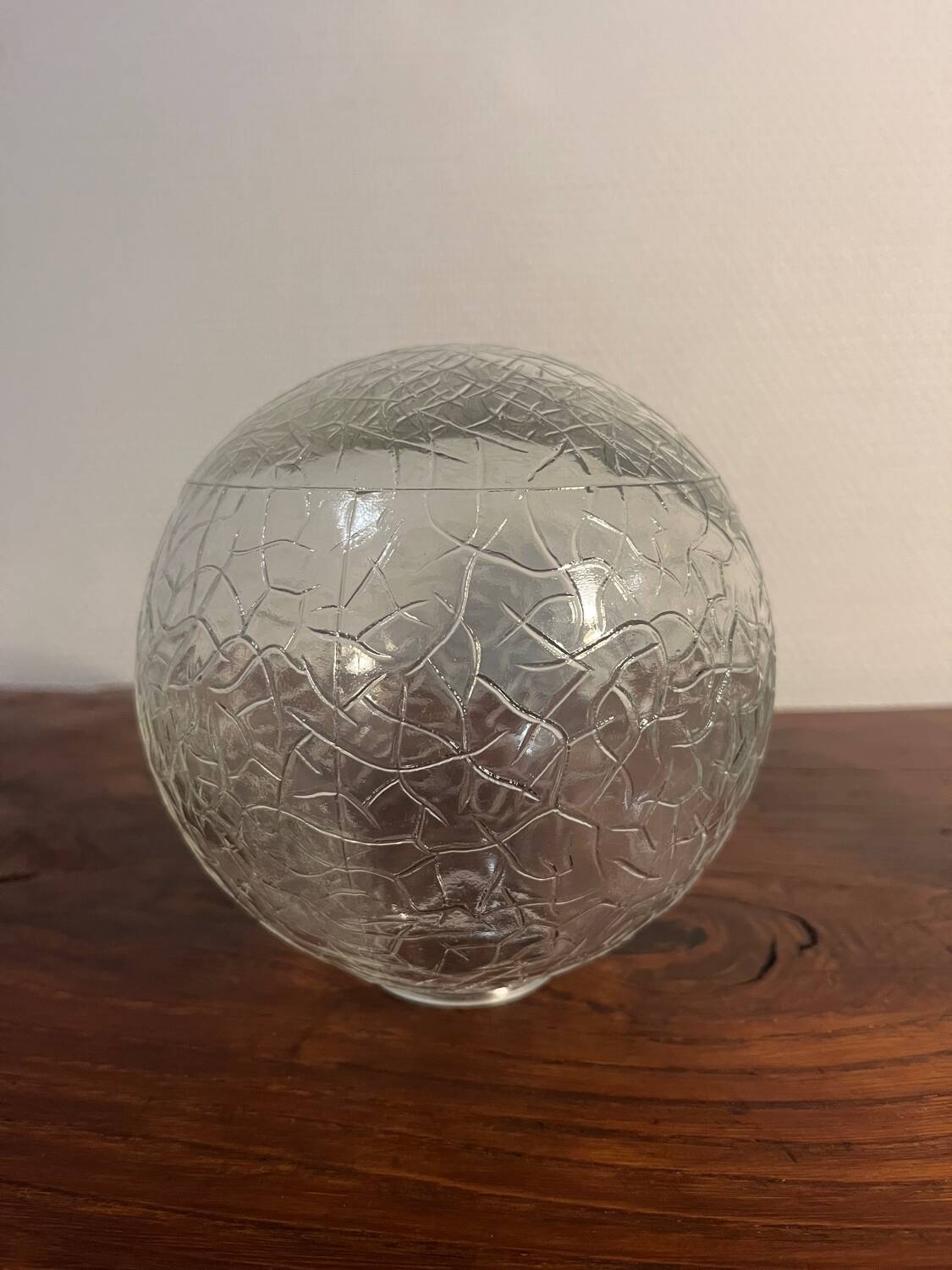 Lampe art déco marbre et verre avec globe strié