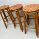 Rattan and bamboo bar and 3 stools from the 60s