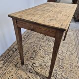 Table de ferme, bureau rustique en chêne massif et sapin, 1950