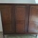 Large antique solid wood wardrobe – 195 x 182 x 55 cm
