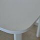 Glossy white table for dining room with white metal legs, in very good condition.