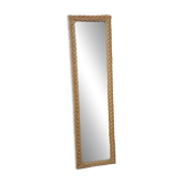 Grand miroir en osier tressé