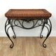 Rattan and wrought iron coffee table