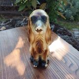 Sculpture chien en plâtre vernis