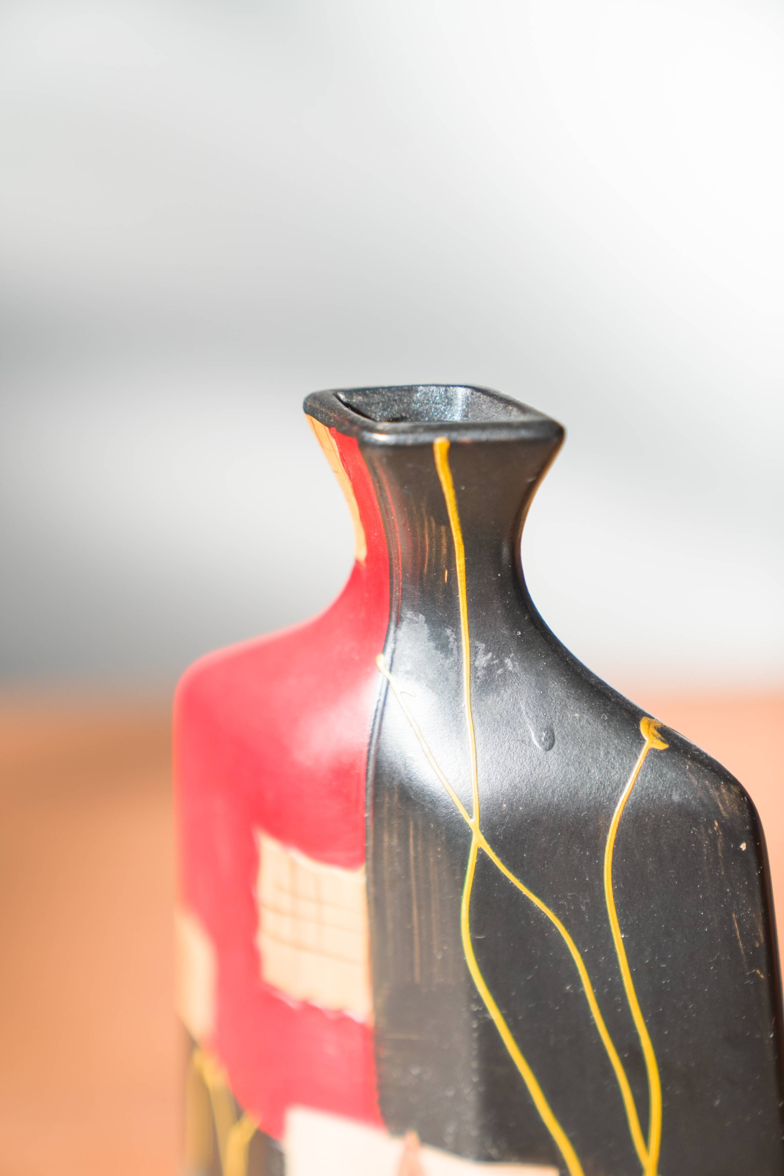 Pair of 1980s-90s Terracotta Vases – Geometric and Textured Design