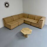 Modular sofa in beige fabric, 70s, 5 elements