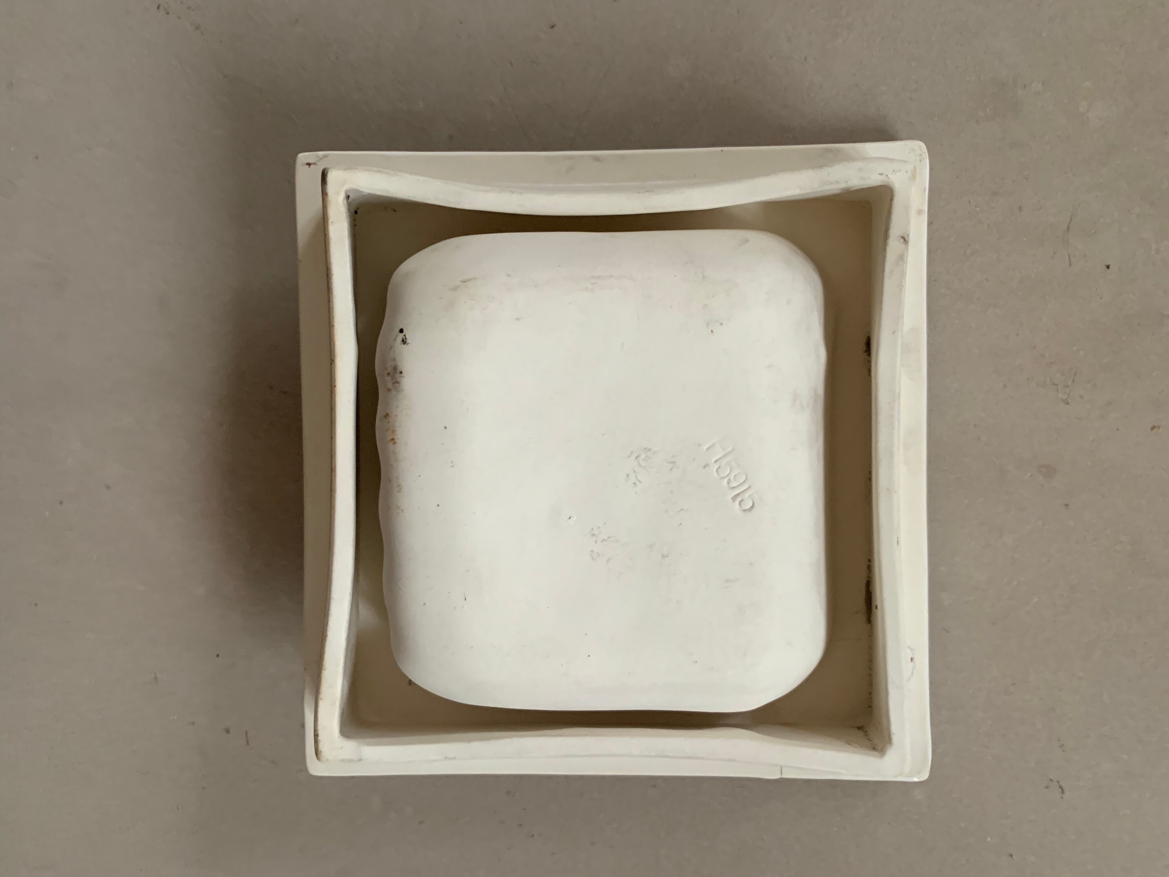 Old wall mounted soap dish to recess