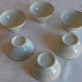 Set of 6 porcelain bowls from the 19th century, off-white.