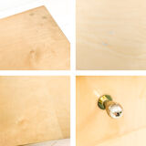 Table de chevet vintage en bois avec tiroir et placard, années 50