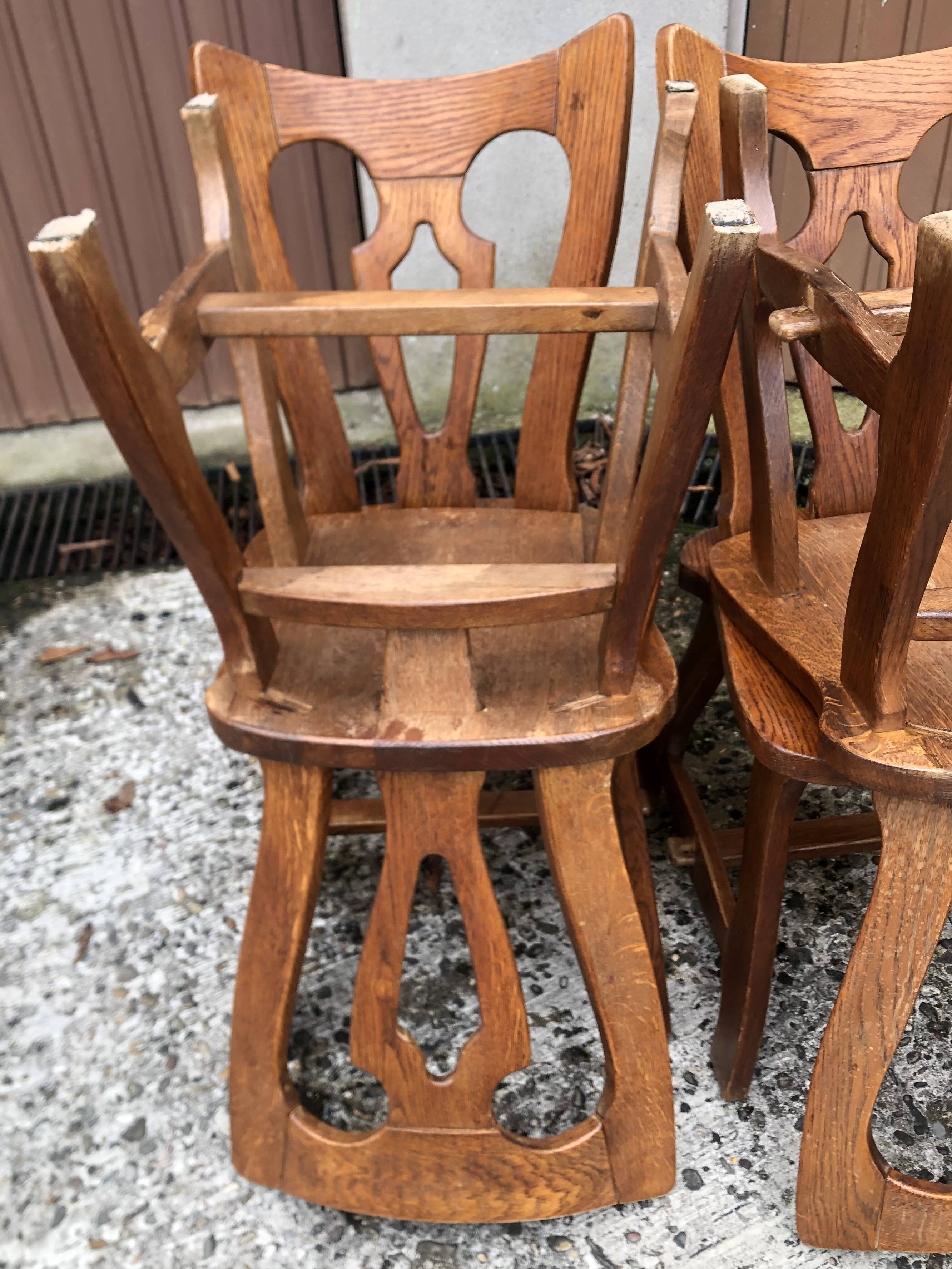 Vintage Brutalist Alsatian Bistro Chairs