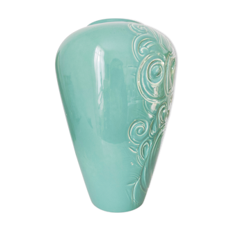 Vase Secla turquoise Portuguese ceramic