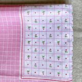 Rectangular pink floral tablecloth 150 x 120