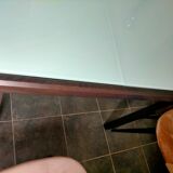 Glass and wood table 4 / 8 people