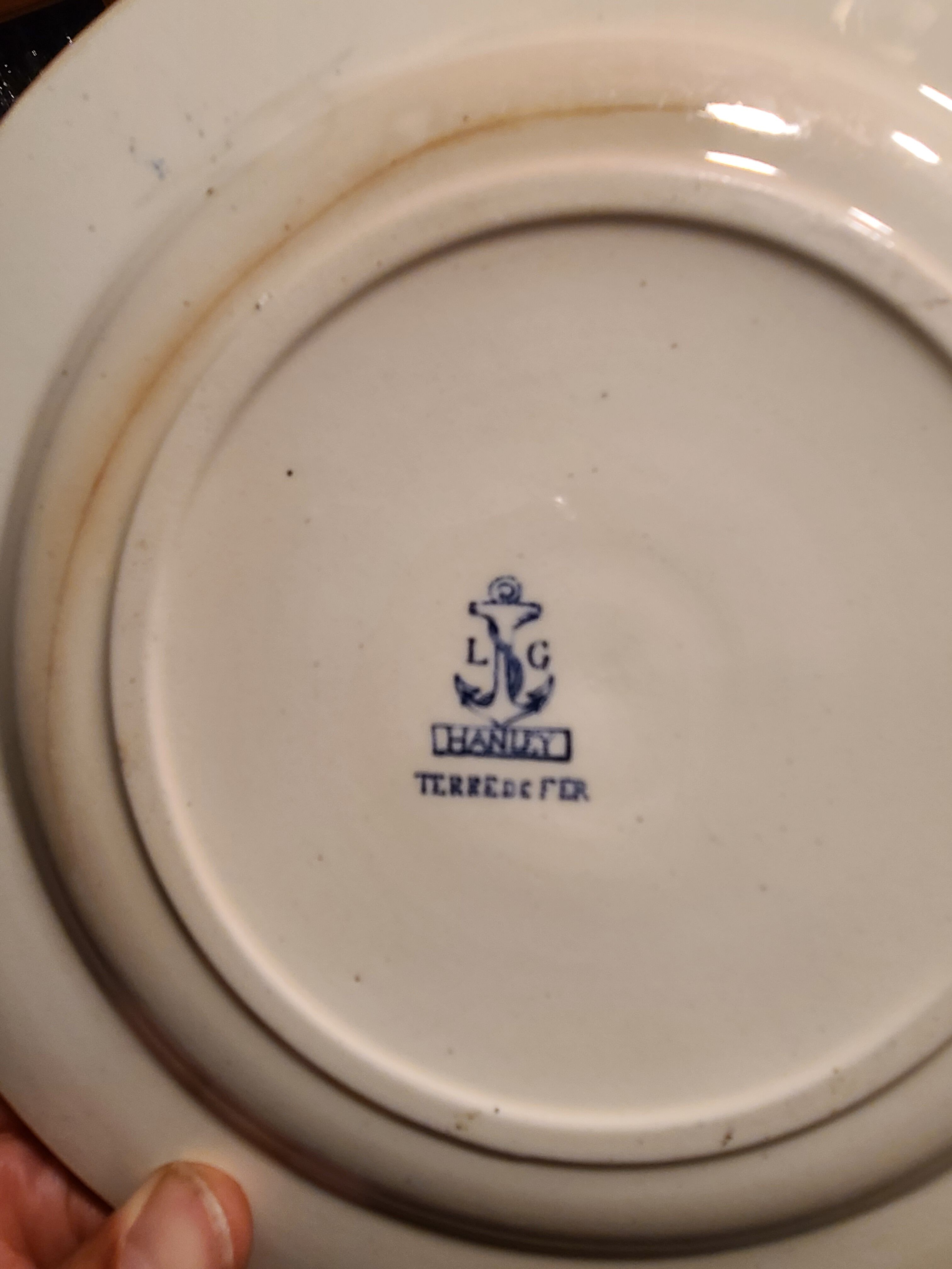 2 flat plates from the earthenware factories of Clairefontaine model Hanley