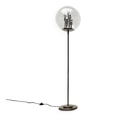 Lampadaire Space Age sphérique en métal chromé et verre Doria Leuchten, Allemagne 1960