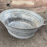 Vintage galvanized zinc basin 65 liters