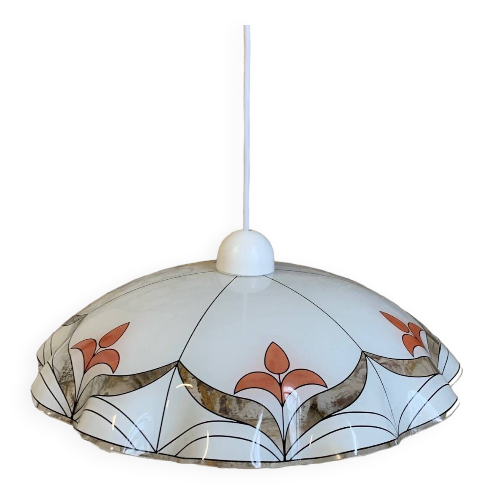 Glass pendant light from the 1980s, Yugoslavia