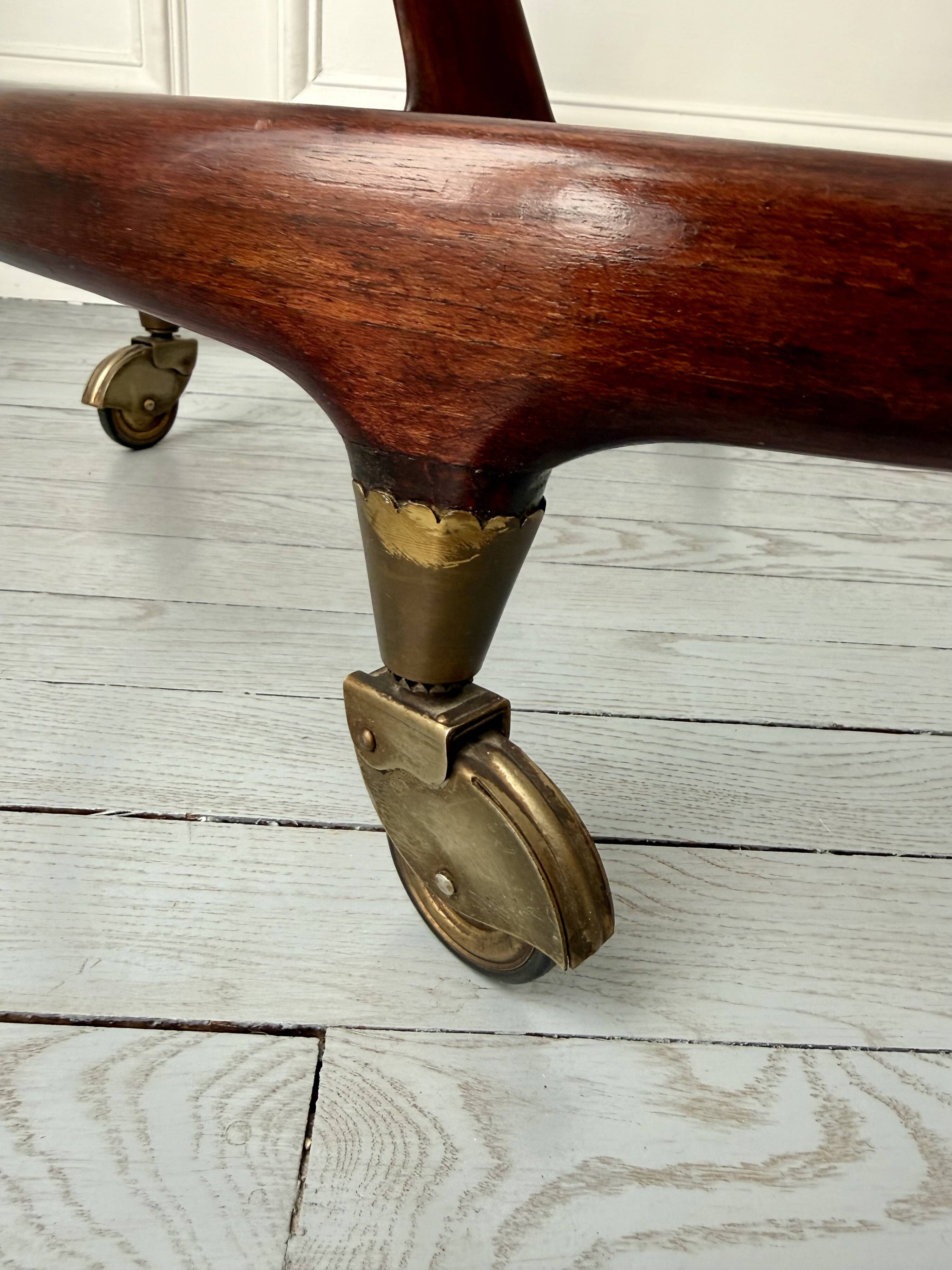 Cesare Lacca rolling coffee table service trolley