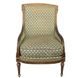Louis XVI-style shepherdess chair gilded at the end of the 19th century