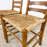 Set of two vintage Farmhouse chairs with cane seating