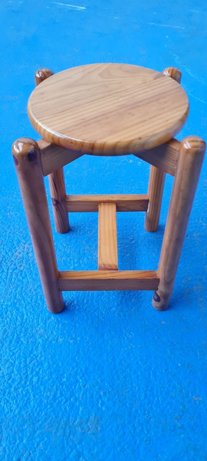 Solid pine stool 1970