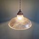 Suspension Holophane in ribbed transparent glass, 1930s