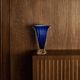 Vintage Murano glass vase by Barovier, royal blue with gold, 1960s.