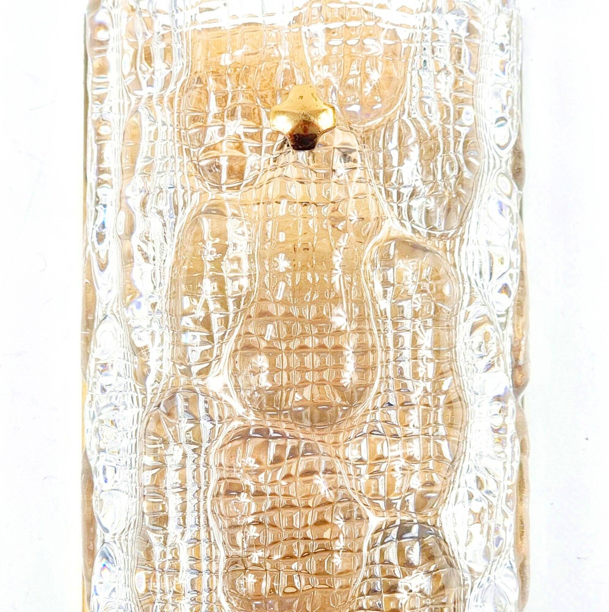 Scandinavian Glass & Brass Wall Light/Sconce by Carl Fagerlund for Orrefors & Lyfa, 1960s