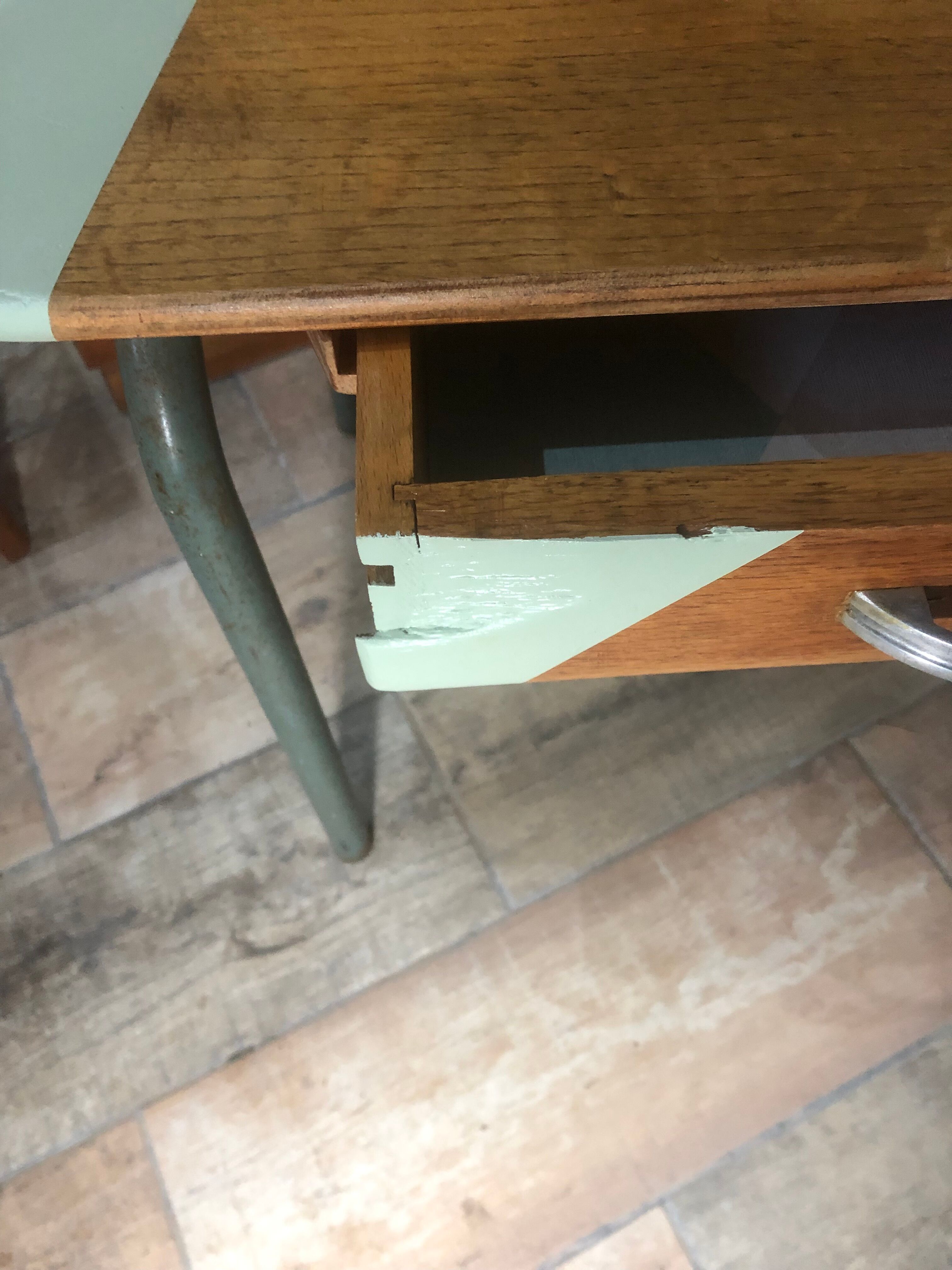 School desk and chair