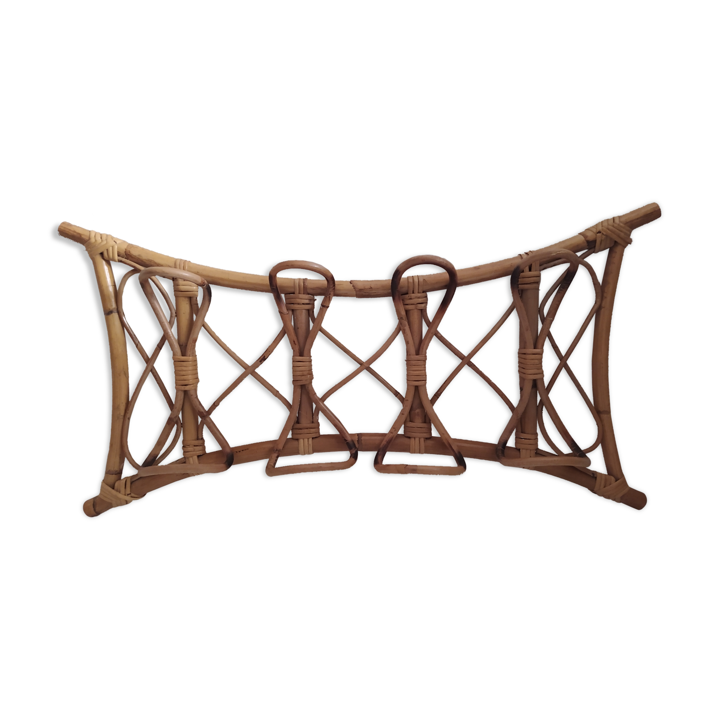 70s bamboo coat hanger