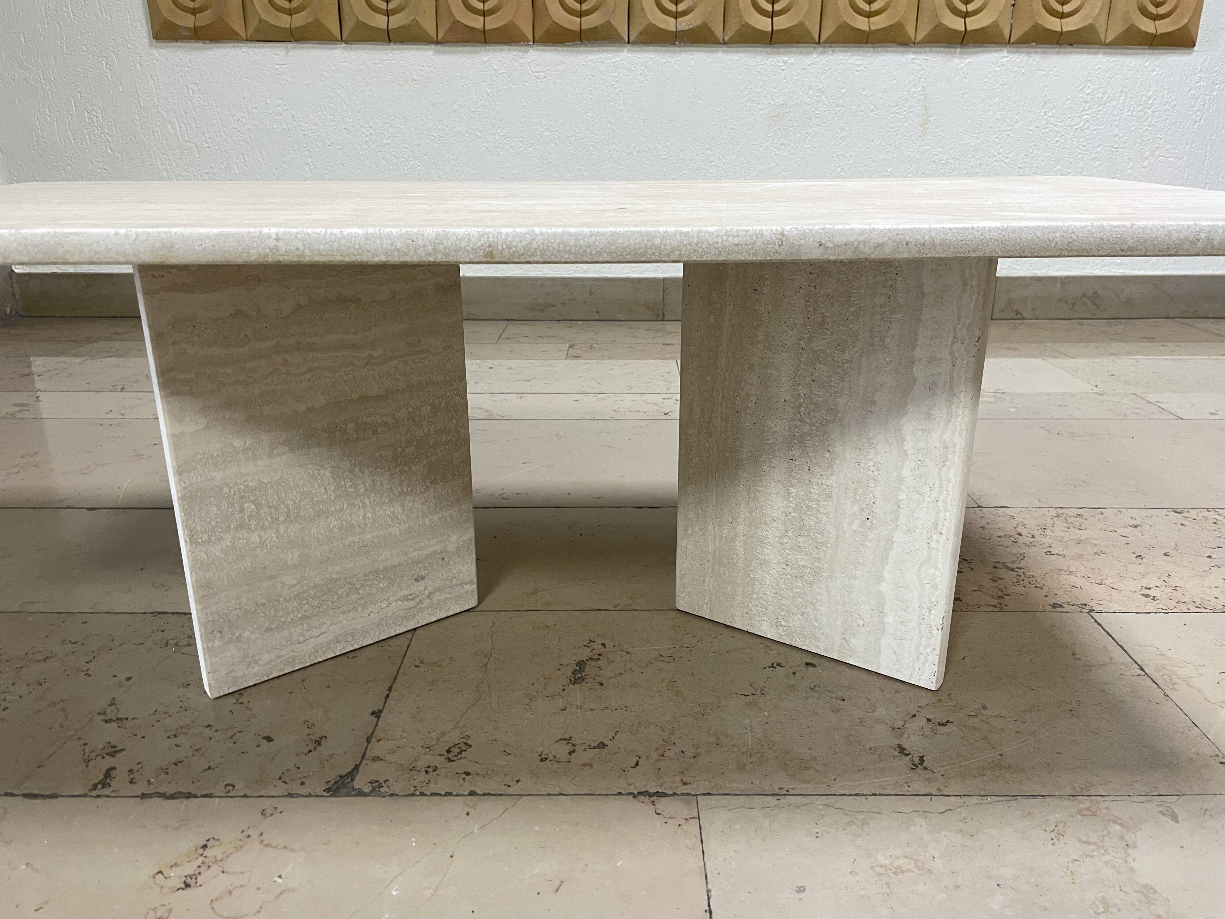 Travertine coffee table - 1980s