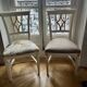 Set of two wooden chairs.